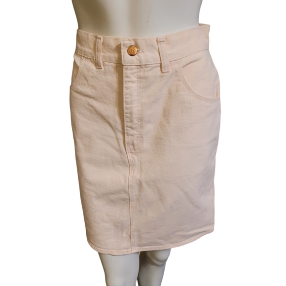 Mondo blue small vintage baby pink denim pencil jean skirt - Picture 9 of 9